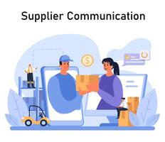Supplier Communication concept. Flat vector illustration