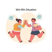 Win-Win Situation concept. Flat vector illustration