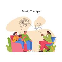 Family therapy concept. Flat vector illustration