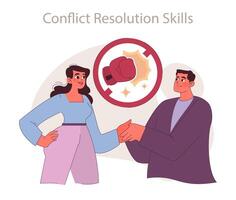 Conflict resolution skills concept. vector