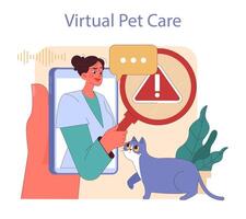 Virtual Pet Care concept. vector