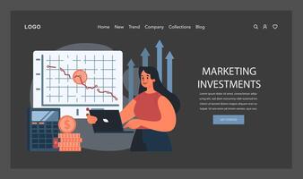 Marketing Investments concept. Flat vector illustration