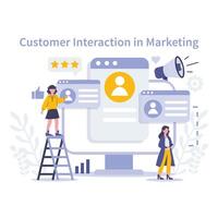 Customer Interaction in marketing concept. Flat vector illustration