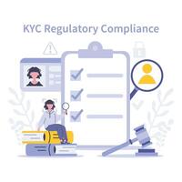 KYC concept. Flat vector illustration.