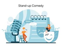 Comedians capturing the crowd with wit and stories vector