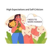 High expectations concept. Flat vector illustration