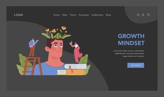 Growth mindset concept. Flat vector illustration