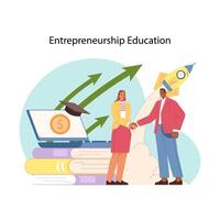 Startup mentorship program. Flat vector illustration