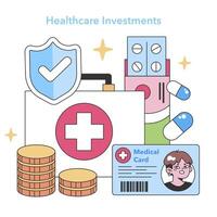 Healthcare investment. Prioritizing medical resources and personal vector