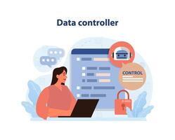 Data controller concept. Flat vector illustration