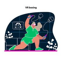 vr boxeo. puñetazo y tejido con virtual realidad boxeo sesiones vector