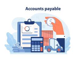 Management of accounts payable process. vector