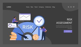 Risk Management concept. Focused on evaluating financial uncertainties vector