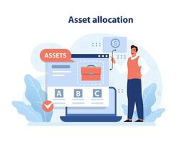 Asset allocation concept. Flat vector illustration.