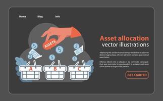 Asset allocation concept. Flat vector illustration