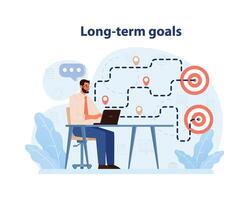 Long-term Goals concept. Flat vector illustration.