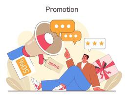 Promotion concept. Flat vector illustration