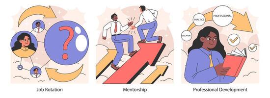 profesional crecimiento colocar. caminos y estrategias para carrera avance vector