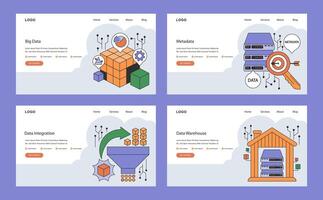 Information management web or landing set. Data mining, storage vector