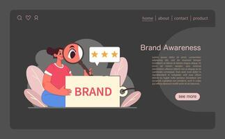 Brand Awareness concept. Flat vector illustration