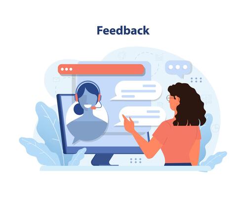 Feedback concept. Flat vector illustration