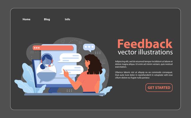 Feedback concept. Flat vector illustration