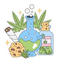 Recreational cannabis use concept. Flat vector illustration