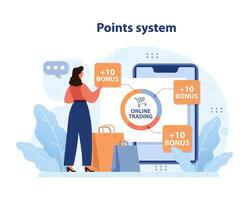 Points system concept. Flat vector illustration.