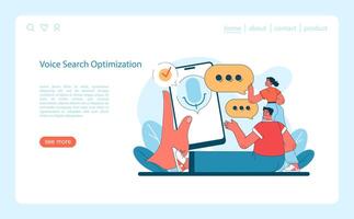 Marketing 5.0 concept. Capturing the essence of voice search optimization vector