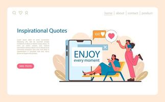 Digital Positivity Spread concept. People sharing and embracing uplifting quotes vector