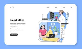 Digital workspace concept. Flat vector illustration