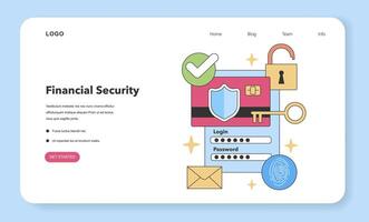 Financial Security concept. Flat vector illustration.