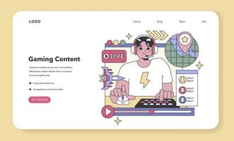 Gaming Content concept. Flat vector illustration