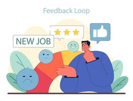 Feedback Loop concept. Continuous improvement through employee sentiment analysis. vector