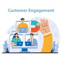 Reputation management. Building relationship with targeted audience. vector