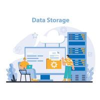 Data storage concept. Flat vector illustration.