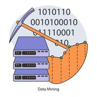 Data Mining. An expert analyzing servers for valuable vector