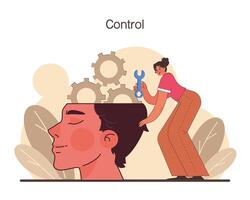 Delegation. Task assignment and control. Leader or manager transferring vector