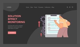 Solution effect monitoring concept. Flat vector illustration