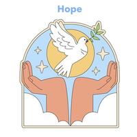 Hope concept illustration. Flat vector illustration