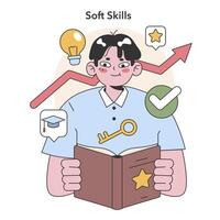 Soft Skills concept. Flat vector illustration