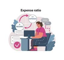 Financial independence, FIRE concept. Expense ratio. Money savings vector