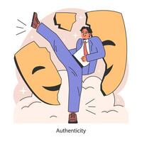 Authenticity, personality and self-expression. Mindfulness, self acceptance vector