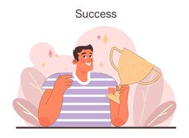 Portrait of Success illustration. Flat vector illustration