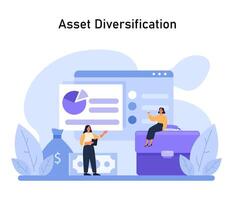 Asset Diversification concept. Displaying the strategic spread of investments vector