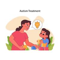 Autism Treatment. Flat vector illustration