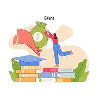 Grant concept. Flat vector illustration