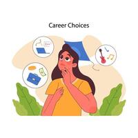 Career Choices concept. Flat vector illustration