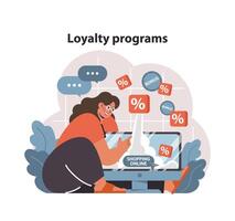 Loyalty programs concept. Flat vector illustration