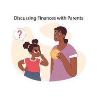 Family Finance Education concept. Flat vector illustration